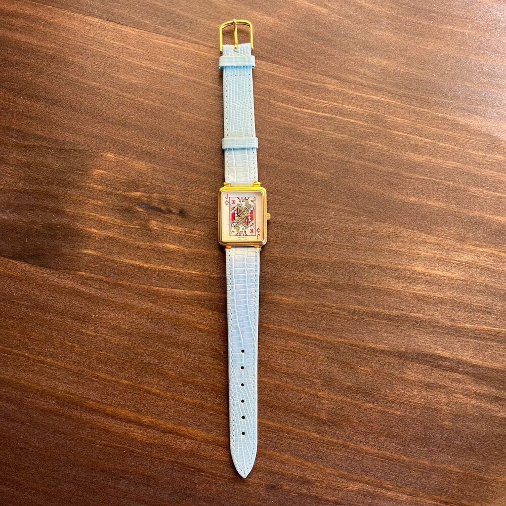 Vintage Jack of Diamonds Teal Leather Watch